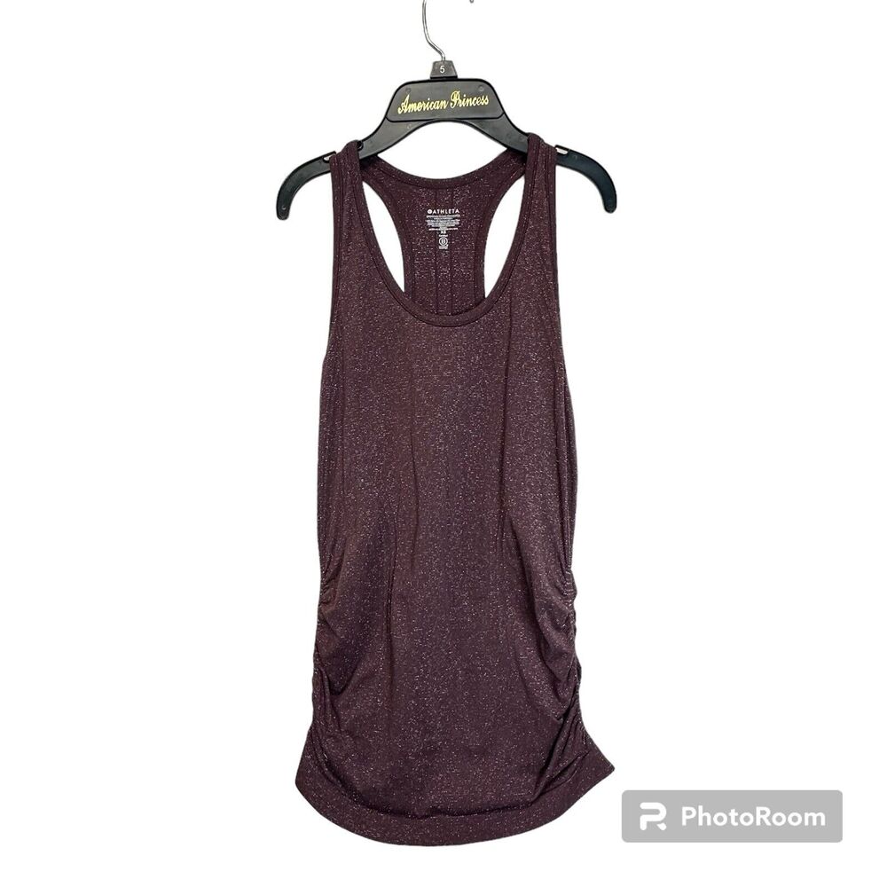 Athleta Women's Maroon‎ Speedlight Ruched Sleeveless Racerback Tank Top Size XS